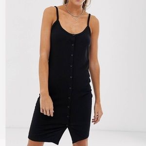 Noisy May Button Through Rib Cami Mini Dress